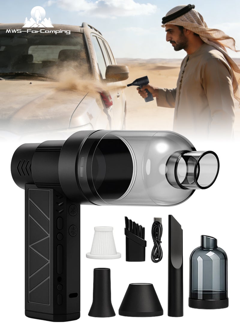 MWS-للتخييم منفاخ هواء لاسلكي محمول قوي، منفاخ هواء إلكتروني، منفاخ أوراق شجر لاسلكي، مروحة نفاثة لتوليد الهواء، منفاخ توربو مزود بإضاءة LED، مروحة توربو قوية بدون فرش، مجفف محمول صغير للاستخدام الخارجي. - Image 1